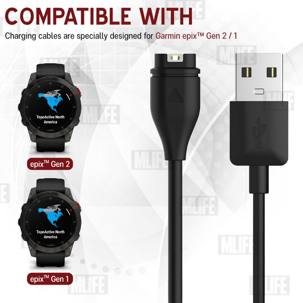 mlife-สายชาร์ท-garmin-epix-gen-2-1-สายชาร์จ-เคส-สายนาฬิกา-ฟิล์มกันรอย-magnetic-charging-cable