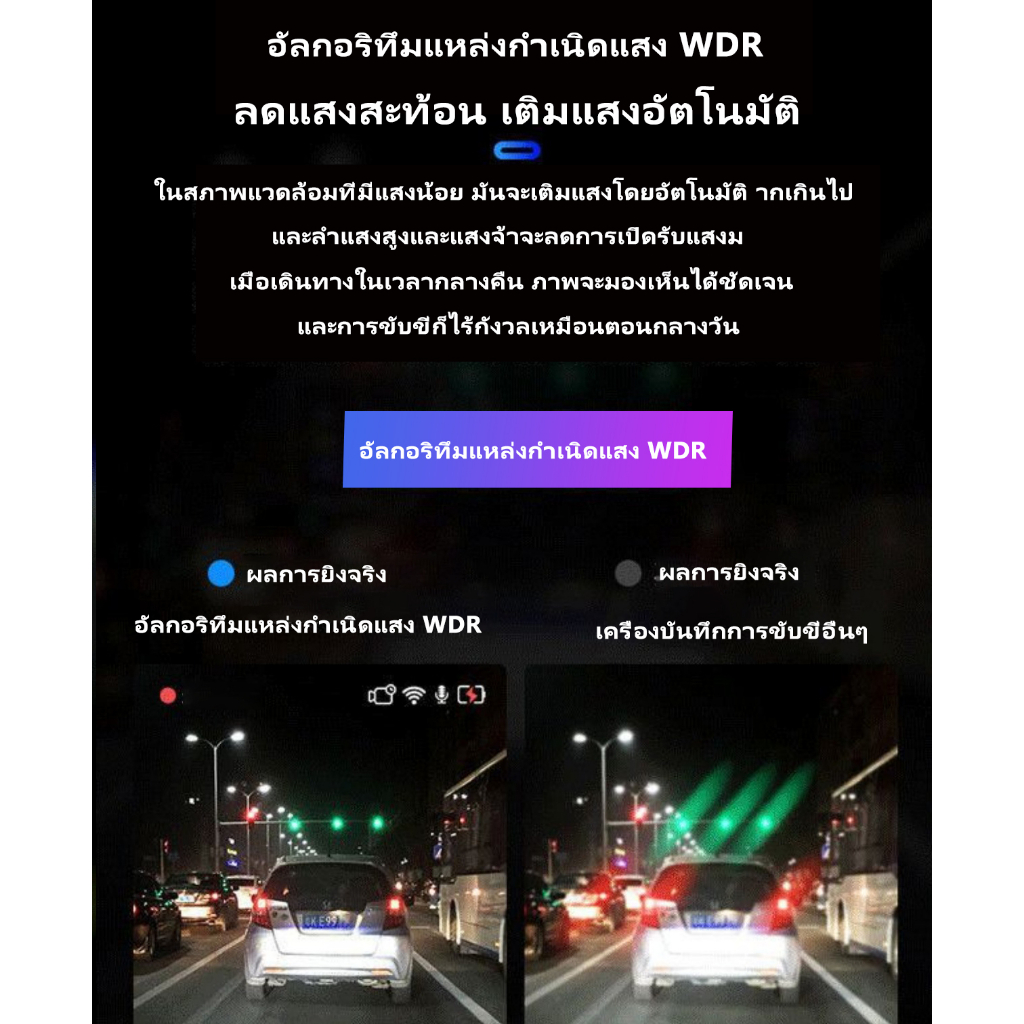 กล้องติดรถยนต์4k-เครื่องบันทึกการขับขี่-1440p-พาโนรามา-hd-360-องศา-กลางคืนวันฝนตกมองเห็นได้ชัดเจน-ไม่จำเป็นต้องติดตั้ง