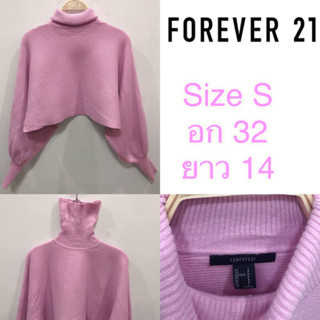 เสื้อสเวตเตอร์แบรนด์ญี่ปุ่น แบรนด์ FOREVER 21 ผ้าไหมพรมสีชมพู