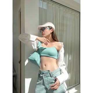 MINT TOP | บราสายสลิมสีเขียวมิ้นท์ มีฟองน้ำในตัว