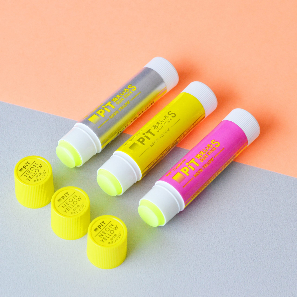 tombow-pit-glue-stick-s-neon-yellow-10g-ทอมโบว์-พิท-กาวแท่งสีเหลืองนีออน-ขนาด-10-กรัม
