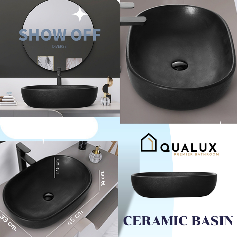 forward-อ่างล้างหน้าวางบน-อ่างล้างมือวางบนเคาว์เตอร์-ทรงเหลี่ยมขอบมน-สีดำ-ขนาด45x33-black-wash-basin-รุ่น-bas-207