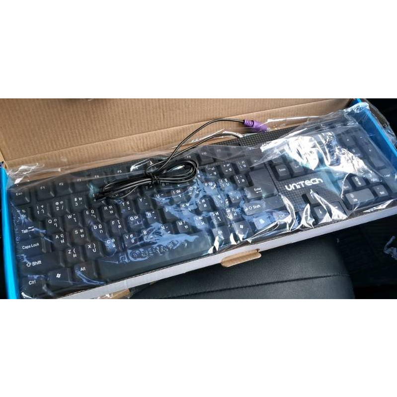 ส่งจากไทย-keyboard-unitech-ps2-unk-001-คีย์บอร์ด-ยูนิเทค-ps-2-หัวกลม-หัวรุ่นเก่า-หัวกลม-พร้อมส่ง