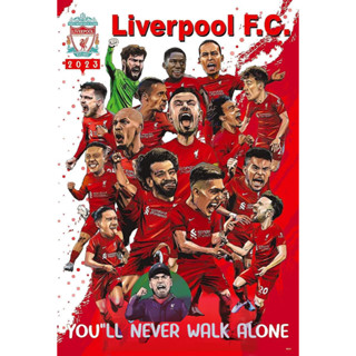 โปสเตอร์ ลิเวอร์พูล LIVERPOOL FC 2023 POSTER 24”X35” Inch การ์ตูนล้อเลียน