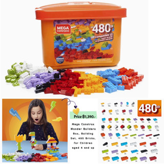 Mega Construx Wonder Builders Box, Building Set, 480 Bricks, for Children aged 4 and up