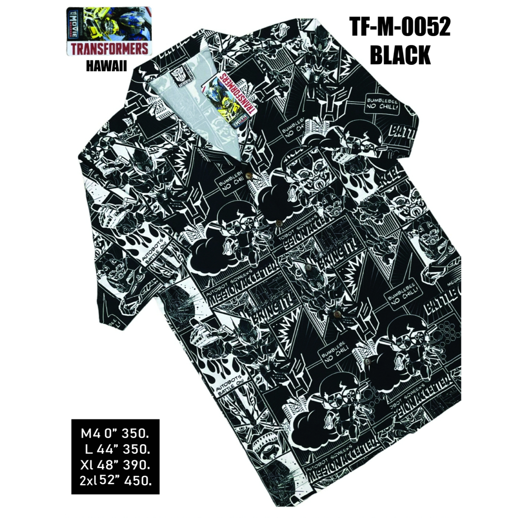 พร้อมส่งจากไทย-เสื้อฮาวายลายลิขสิทธิ์-transformer-tf-m-0052-bk