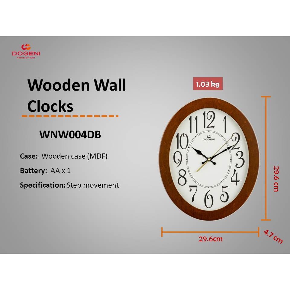 dogeni-นาฬิกาแขวน-รุ่น-wnw004db-นาฬิกาแขวนผนัง-นาฬิกาติดผนัง-นาฬิกาแขวนไม้-ดีไซน์เรียบหรู-dekojoy