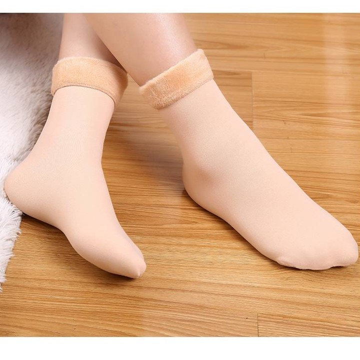 พร้อมส่งจากไทย-ถุงเท้าบุขน-กันหนาว-หิมะ-ถุงเท้ากันหนาว-freesize-สีเนื้อ-สีดำ-ยืดได้เยอะ-ถุงเท้า-ข้อกลาง-ยาว-31-ซม