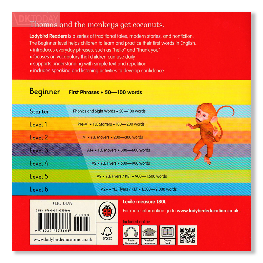 dktoday-หนังสือ-ladybird-readers-beginner-thomas-amp-the-monkeys-with-code