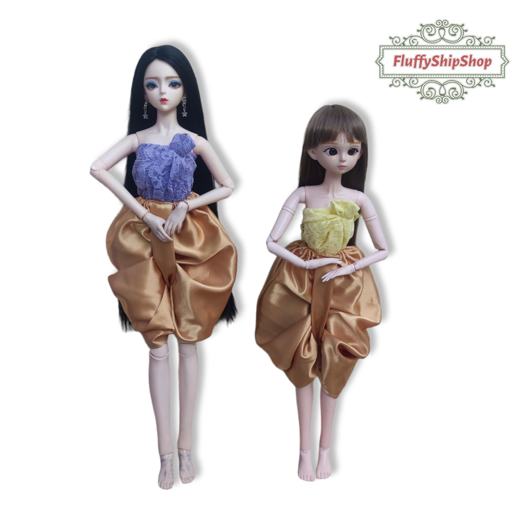 ชุดไทย-จงกระเบน-สำหรับน้อง-1-3-50-60cm-งานผ้าdiy-ชุดตุ๊กตาแฮนด์เมด-พร้อมส่งของอยู่ไทย