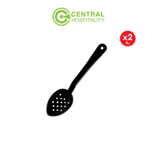 (แพ็ค 2 ชิ้น) ทัพพีตักอาหารมีรู โพคาร์บอเน็ต สีดำ ขนาด 28 ซม. Spoon Perforated 28 cm Black Polycarbonate - HG75