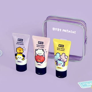 ( พร้อมส่ง ) BT21 minini Travel Kit ชุดแชมพู/ครีมนวด/สบู่ สำหรับพกพา