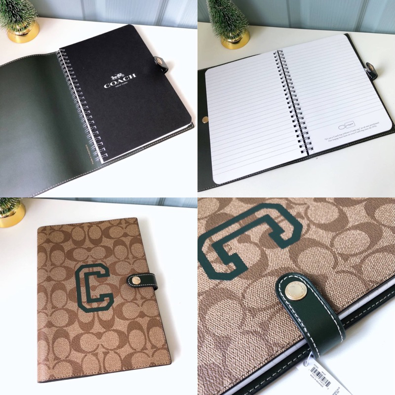 สด-ผ่อน-สมุด-coach-cc055-notebook-in-signature-canvas-with-varsity-motif