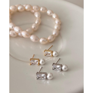 (โค้ด X8SFXJ ลด 20%) A.piece  ต่างหู [Silver 925 pin+Brass] Drop pearl earrings(377)