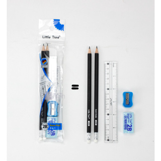 ชุดดินสอ HB 2B ชุดทำข้อสอบ ดินสอ+ยางลบ+กบเหลา Little Tree , STAEDTLER , MASTERART , FABER-CASTELL
