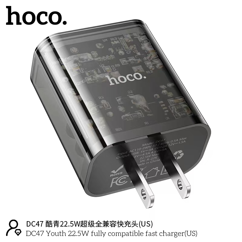 hoco-dc47-super-fast-charge-22-5w-หัวชาร์จรองรับเทคโนโลยีชาร์จเร็วทุกยี่ห้อ