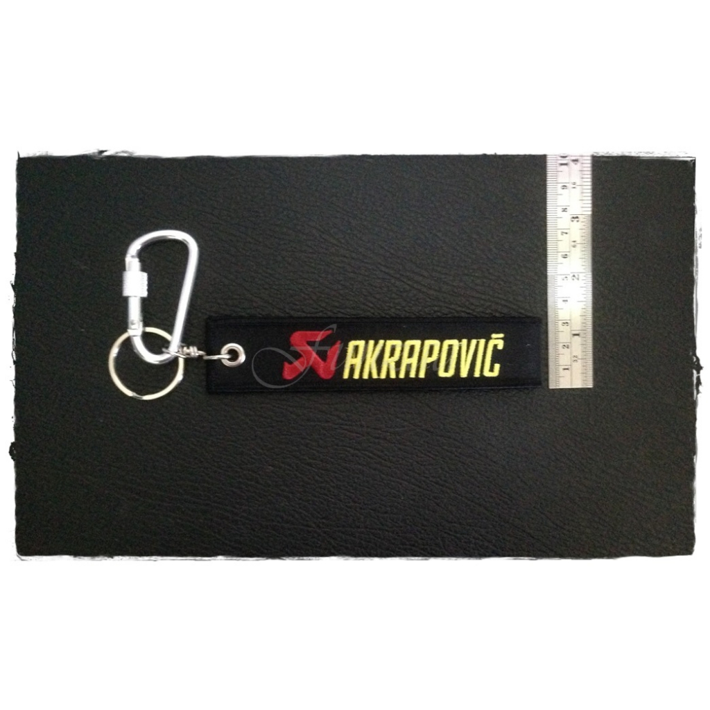 พวงกุญแจผ้า-akrapovic-รถยนต์-รถกระบะ-รถมอเตอร์ไซต์-งานปักสวยๆ-สีสันสวยงาม-ใช้งานง่าย-เหมาะกับทุกเพศทุกวัย