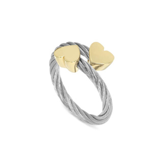 แหวน CHARRIOL Double Heart Ring, Yellow Gold PVD 02-104-1271-1