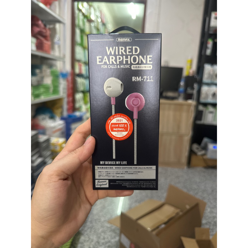 Remax RM-711 ชุดหูฟังแบบมีสาย AUX 3.5 มม.คอมเล่นเกม มีไมค์ วิ่ง ...