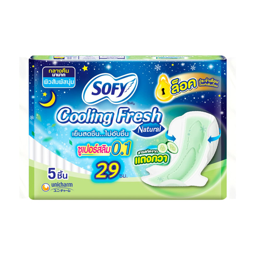 sofy-cooling-fresh-natural-night-superslim-0-1-wing-29cm-ผ้าอนามัย-5pcs