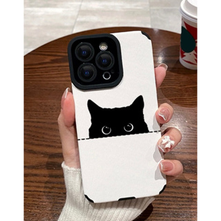 เคสไอโฟนขาวร่องแมวดำ i7-14promax (Case iphone) เคสมือถือ เคสแมว เคสร่อง เคสขาวดำ เคสแมวดำ เคสทาสแมว เคสน่ารัก เคสเท่ๆ