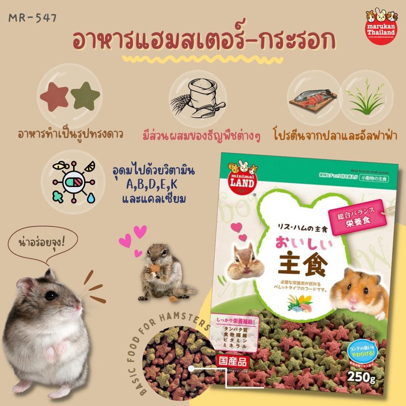 marukan-มารุคัง-อาหารแฮมสเตอร์และกระรอก-250g-นำเข้าจากญี่ปุ่น-mr547