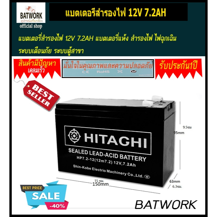 แบตเตอรี่สำรองไฟ-12v-7-2ah-แบตเตอรี่แห้ง-สำรองไฟ-ไฟฉุกเฉิน-ระบบเตือนภัย-ระบบตู้สาขา