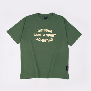 DBGS เสื้อยืดคอกลม ทรง Oversize พิมพ์ลาย Outdoor Camp & Sport