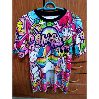 เสื้อการ์ตูน ลายม้า ยูนิคอร์น สีชมพู เบอร์ L