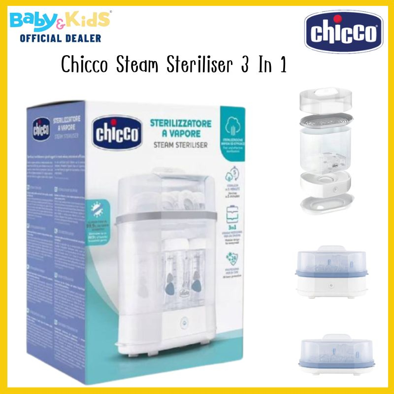 chicco-steam-steriliser-3-in-1-เครื่องนึ่งพร้อมฆ่าเชื้อขวดนมและสิ่งของขนาดเล็ก-เครื่องนึ่งขวดนม-หม้อนึ่งขวดนม-ประกัน0