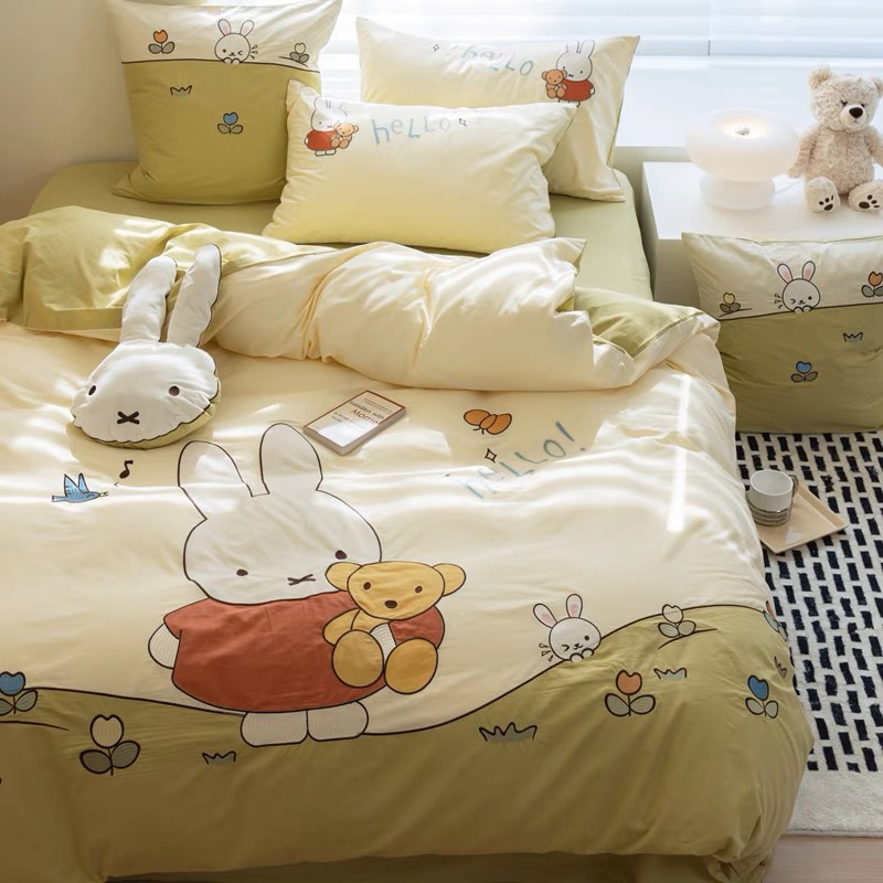 เก็บโค้ดหน้าร้าน-pre-order-ผ้าปูที่นอน-ชุดเครื่องนอน-กระต่าย-miffy-แถมตุ๊กตา-0996