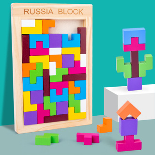 Russia Block ตัวต่อไม้3มิติ ของเล่นไม้เสริมพัฒนาการเด็ก บล็อกไม้ จิ๊กซอว์ไม้ เสริมไอคิวและสมาธิ ของเล่นเสริมทักษะ