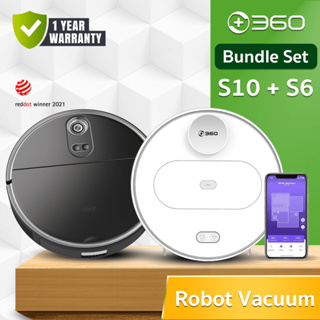 [โปรโมชั่นซื้อแพคคู่ถูกกว่า] 360 Smart Robot Vacuum Cleaner S10 + S6/Neabot P1 Pro