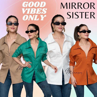 Code : 20311.7 เสื้อเชิ้ตทรงสวย เสื้อเชิ้ตไปงาน งานป้าย Mirrorsister
