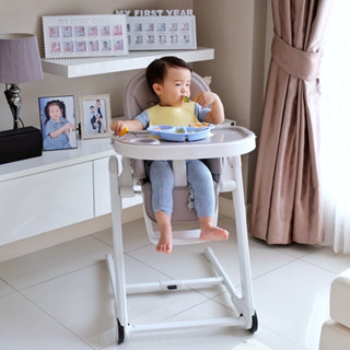 เก้าอี้เด็ก เก้าอี้นั่งทานข้าวเด็ก พับได้ ปรับเอนนอนได้ High Chair เก้าอี้นั่งกินข้าวเด็ก มีล้อ เลื่อนได้ พร้อมส่ง