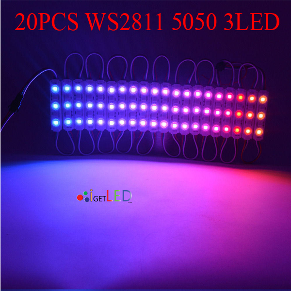 20ชิ้น-1แผง-ws2811-5050-3led-12v-led-strip-module-rgb-full-color-กันน้ำ-หลอดไฟ-โมดูล-ip65-ไฟป้ายโฆษณา-ไฟด้านหลัง