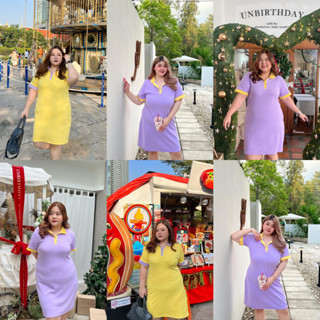 Chubby Candy dress 💜💛 (พร้อมส่ง)