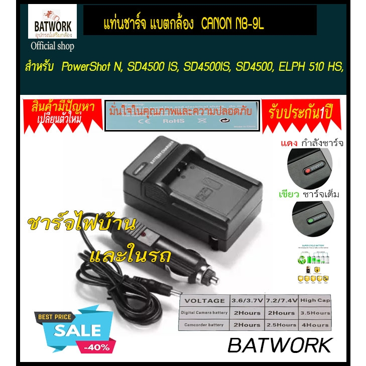 แท่นชาร์จแบตเตอรี่กล้องแคนนอน-charger-canon-nb-9l-สำหรับกล้อง-powershot-n-sd4500-is-sd4500is-sd4500-elph-510-hs-510