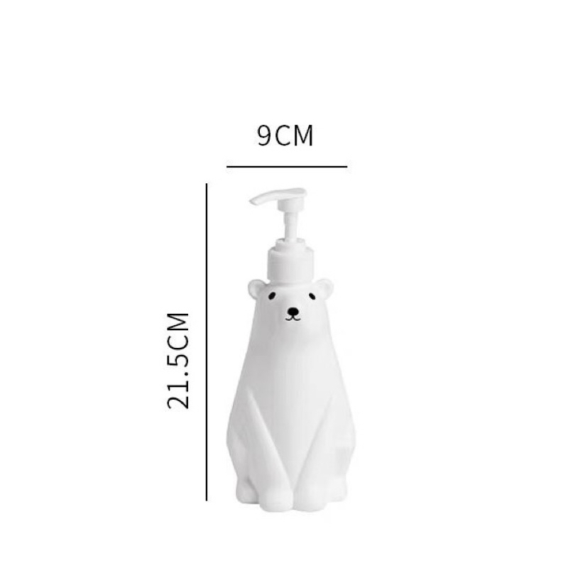 ขวดปั๊มหมีขาว-ขวดใส่ครีมอาบน้ำ-ขนาด-450-ml