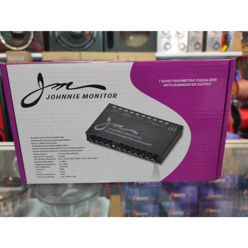ปรีแอมป์ติดรถยนต์ 7 แบนด์ Johnnie Monitor รุ่น JM77 แบรนด์ดี ดีไซน์สวย