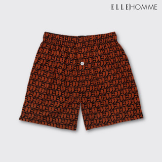 ELLE HOMME | Boxer กางเกงขาสั้นแบบลำลองใส่อยู่บ้าน สวมใส่สบาย แห้งเร็ว ไม่อึดอัด สีส้ม | KHX9902
