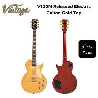 (มีของแถมพิเศษ) Vintage V100M ReIssued Electric Guitar-Gold Top 3rd Floor Music