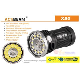 ไฟฉาย ACEBEAM  X80 RGB  25000lm