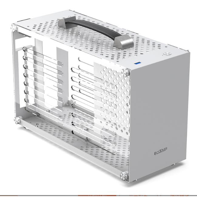 ITX Case สีขาว mini white side transparent computer host rack-type ...