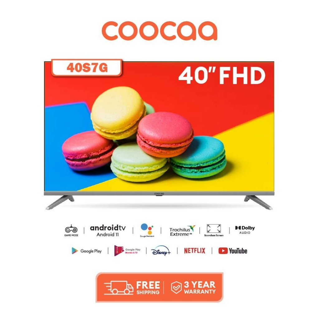 ภาพหน้าปกสินค้าCOOCAA 40S7G ทีวี 40 นิ้ว Android TV FHD โทรทัศน์ รุ่น 40S7G Android 11.0