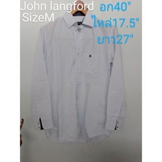 เสื้อเชิ้ตแขนยาว John Langford สภาพดีเหมือนใหม่