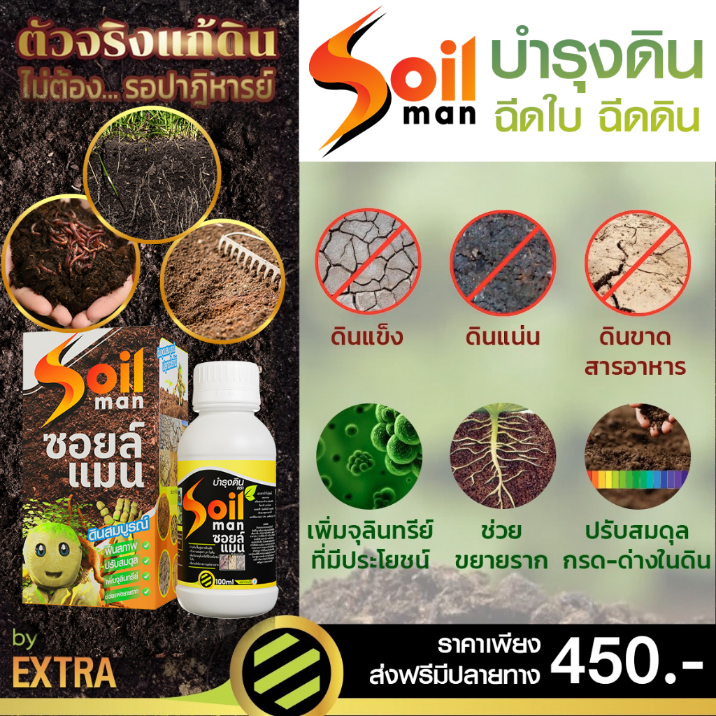 สินค้าขายดี-soil-man-1-แถม-1-บำรุงดินขั้นเทพ-บำรุงดิน-ปุ๋ยบำรุงดิน-สูตร-ปุ๋ยบํารุงดิน-อาหารเสริมดิน-ดินแข็ง-ดินเสีย