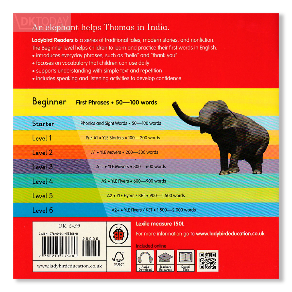 dktoday-หนังสือ-ladybird-readers-beginner-thomas-amp-the-elephant-with-code