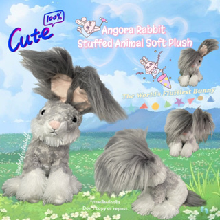 ตุ๊กตาน้องกระต่ายแองโกร่า ขนนุ่มฟู #กระต่ายที่ขนยาวที่สุดในโลก ป้าย DAN DEE (Angora Rabbit Stuffed Animal Soft Plush)
