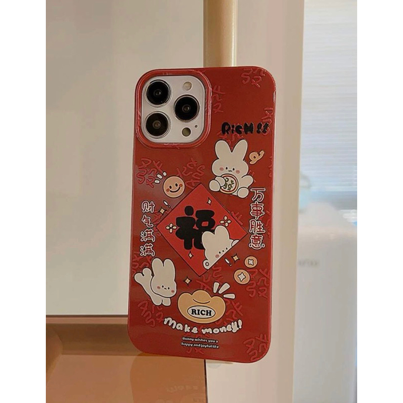 เคสไอโฟนแดงปีใหม่ตรุษจีนกระต่าย-ix-14promax-case-iphone-เคสมือถือ-เคสแดง-เคสปีใหม่จีน-เคสกระต่ายขาว-เคสมงคล-เคสมูเตลู